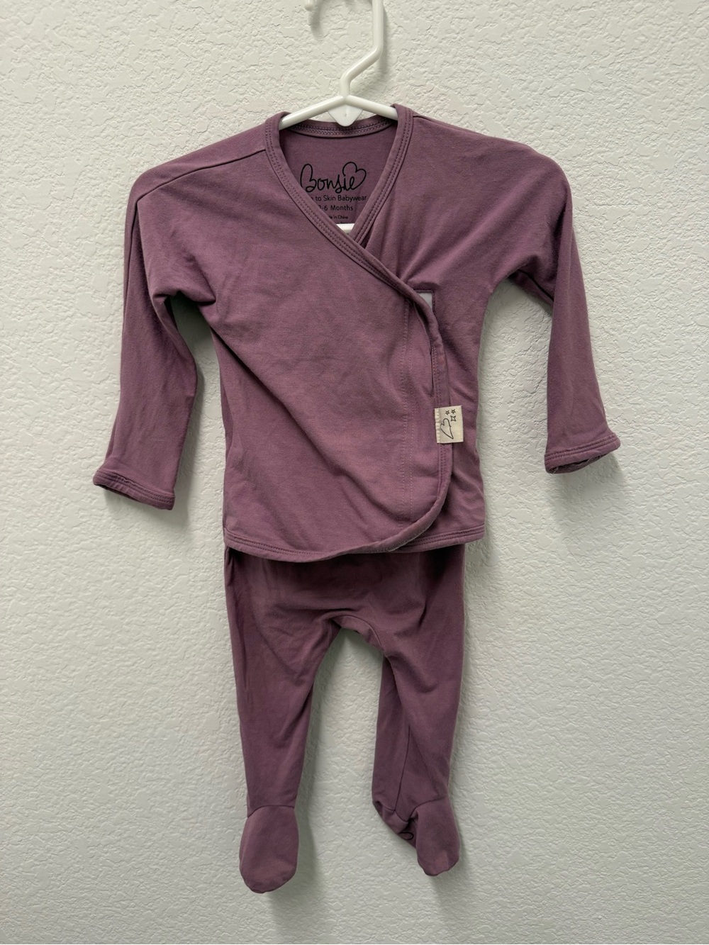 Bonsie Mauve Wrap-Front Infant Pajama Set